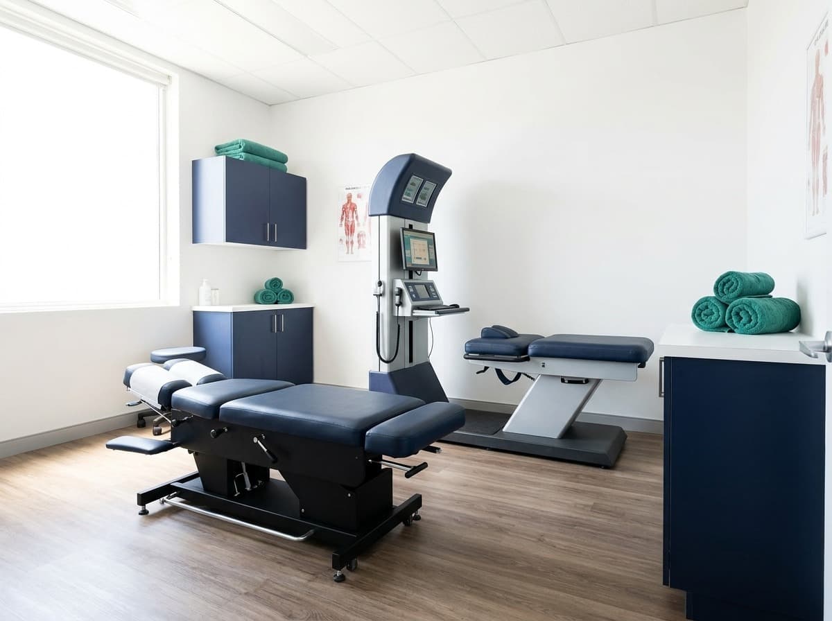 Chiropractic and non-surgical spinal decompression treatment room in St. Louis