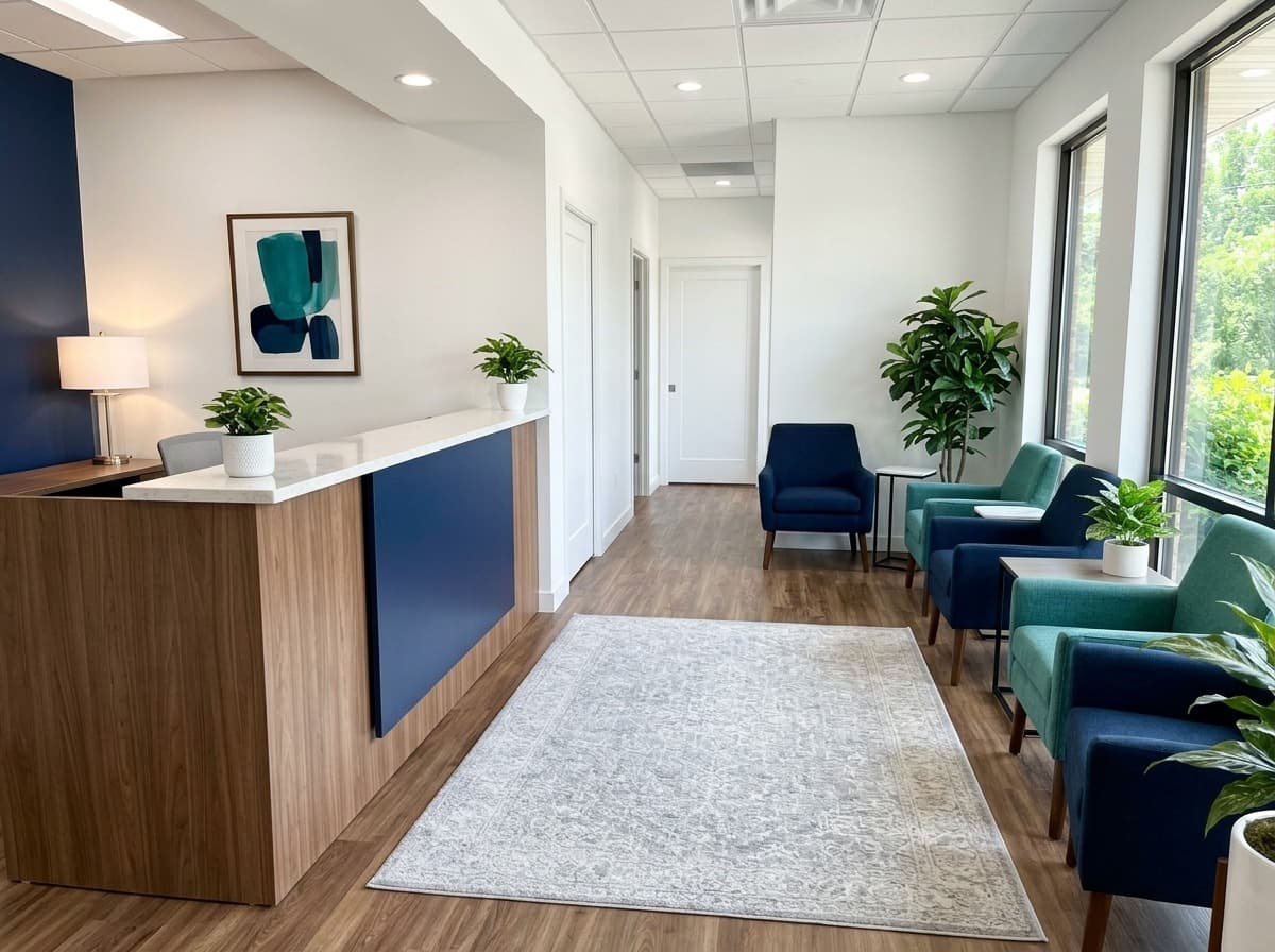 Welcoming reception and waiting area at Simply Health Integrated Medical, St. Louis